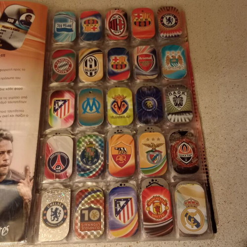 Football Metal Tags Set 250 Pieces Used in Album
