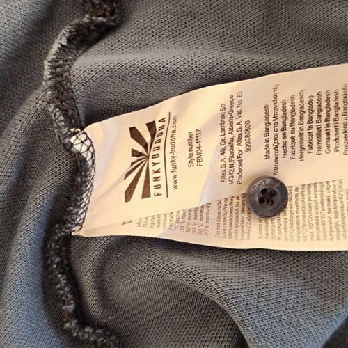 Funky Buddha men's polo blue L cotton used with vintage look