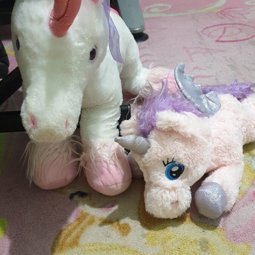 Unicorn plush toys like new, large 45 cm and small 25 cm set
