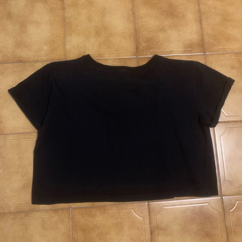 Crop top short-sleeve black women's shirt like new, size S