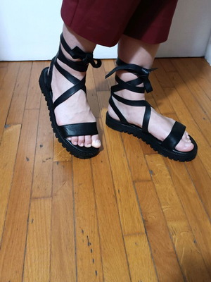 Black leather Asolo sandals new, size 39 with lug sole