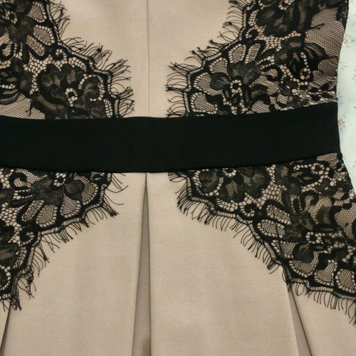 Mini dress nude with lace and pleated skirt like new