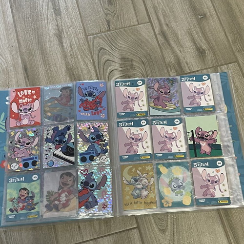 Stitch Panini album like new with 78 cards and 2 collectibles