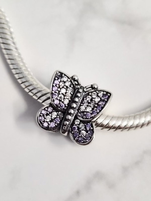 Pandora Charm Sparkling Butterfly new, sterling silver with cubic zirconia