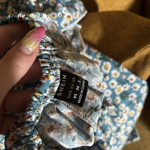 Floral dress Shein like new, blue turquoise, XS