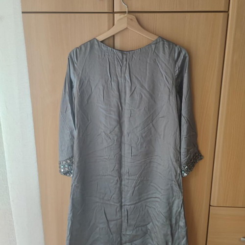 Milk & Honey silk dress with stones new, gray, size L