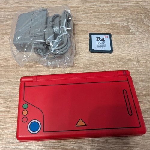 Nintendo DS Lite with Pokedex shell, charger, new battery, and R4 card