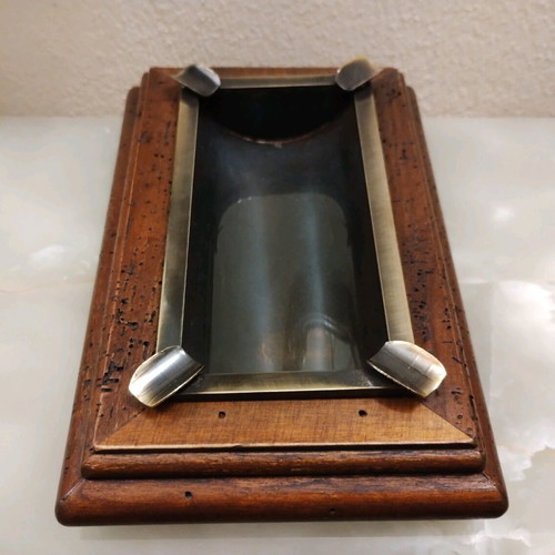 Handmade Ashtray from Tin and Wood