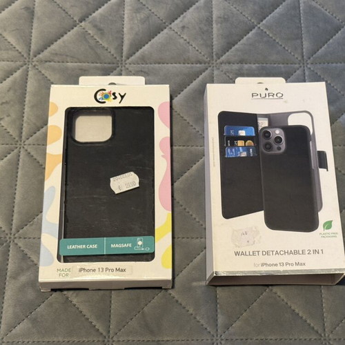 iPhone 13 Pro Max cases used, Cosy leather and Puro wallet 2 in 1