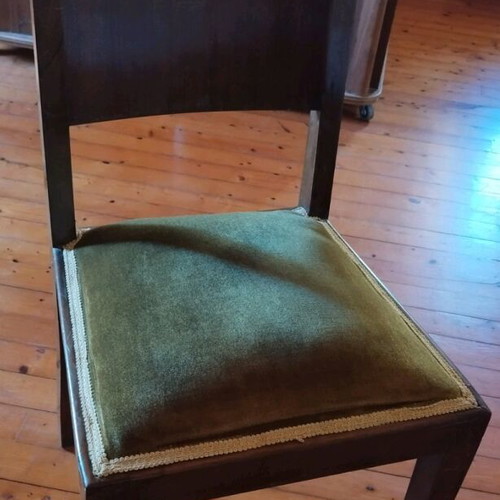 Antique chairs set of 6 with velvet seats used