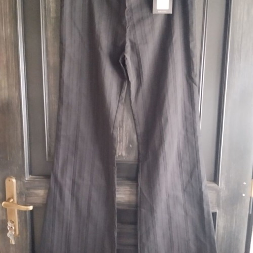 Fabric bell-bottom pants new, black, size L