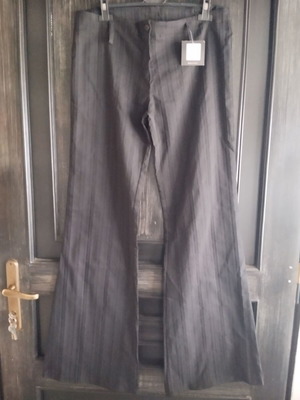 Fabric bell-bottom pants new, black, size L