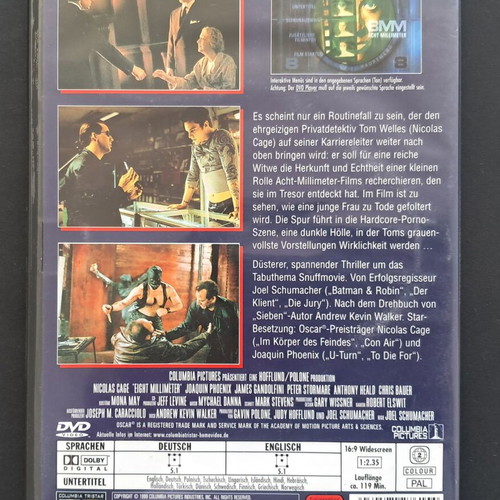 8 mm DVD like new, drama thriller with subtitles
