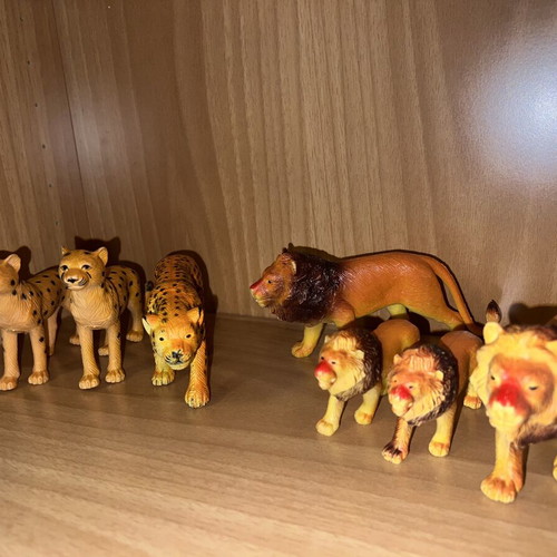 Lion and Leopard Figures used, set of 7