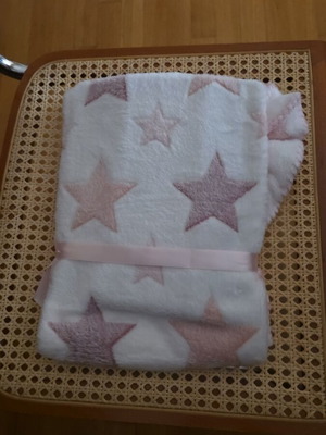 Children's fleece blanket pink stars new 75x100 cm