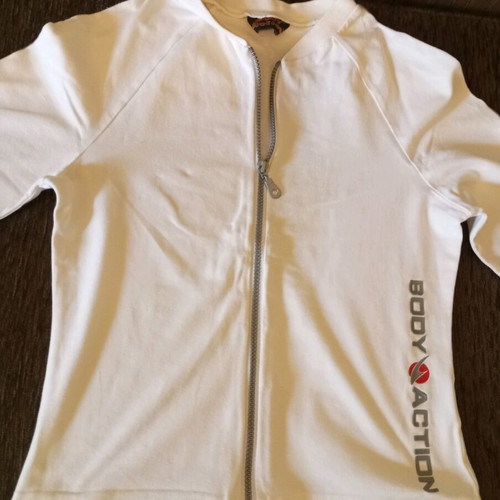 Body Action sports jacket like new, women's size Small, white with gray details