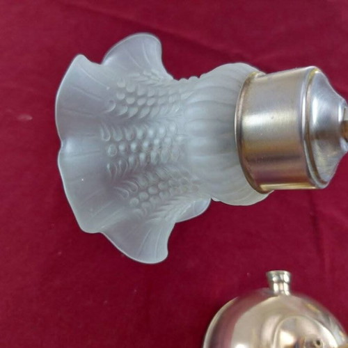 Retro table lamp with brass base from Lux