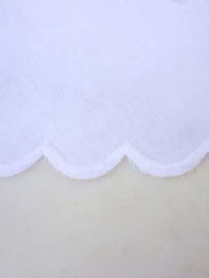 Satin round tablecloth like new, radius 1.28 m, cutwork edge