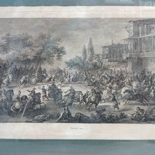 Tournoi Turc Αυθεντική γκραβούρα-χαρακτικό 1782 σε κορνίζα