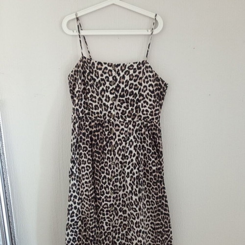 Linen midi leopard dress H&M new, size 44