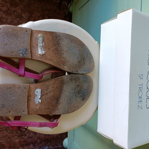 K. JACQUES St. Tropez pink sandals used, size 39
