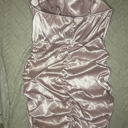 Shein satin pink mini dress with cups and straps new plus size