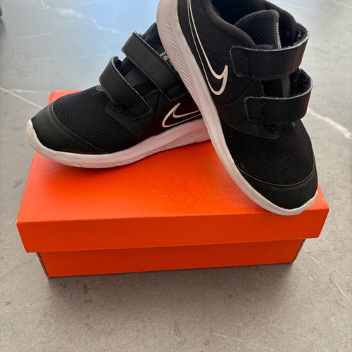 Nike athletic shoes used, size 27, black with velcro