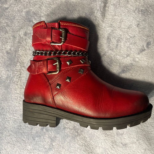 Crocodilino kids leather boots size 27 like new, burgundy