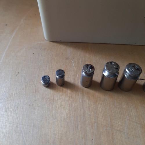 Steel Weights Set from Romania 1979 used, in box