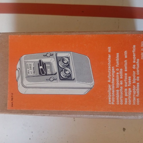 BTicino Art. 0602 Safety Switch 26A 380V New with Fuses