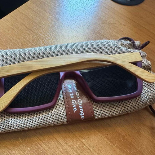 Blue Planet Eco Eyewear wooden sunglasses new, unisex, beige and purple