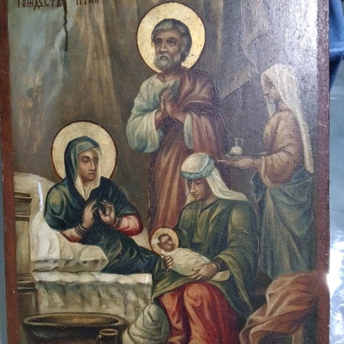 Religious icon The Nativity used 1930-40, 42x30 cm from Drama