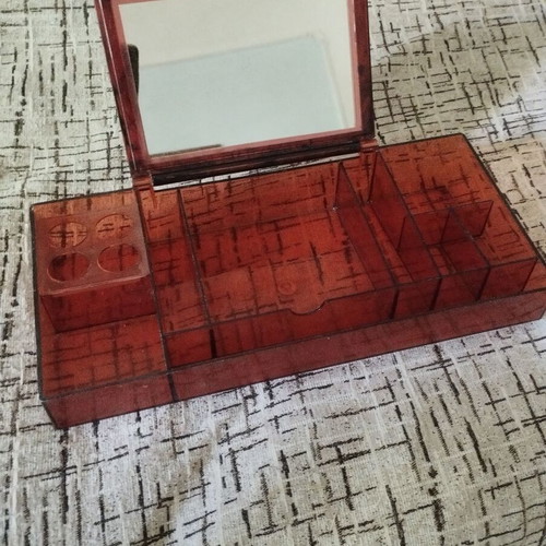 Acrylic Makeup Organizer with Mirror like new