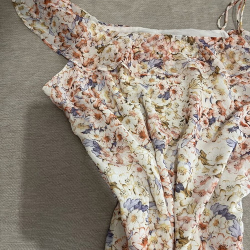 H&M Asymmetric Open-Shoulder Midi Dress Floral, size L