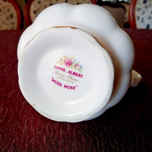 Vintage porcelain milk jug Royal Albert Moss Rose