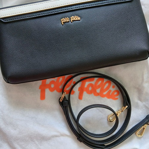 Folli Follie leather crossbody bag, black and white
