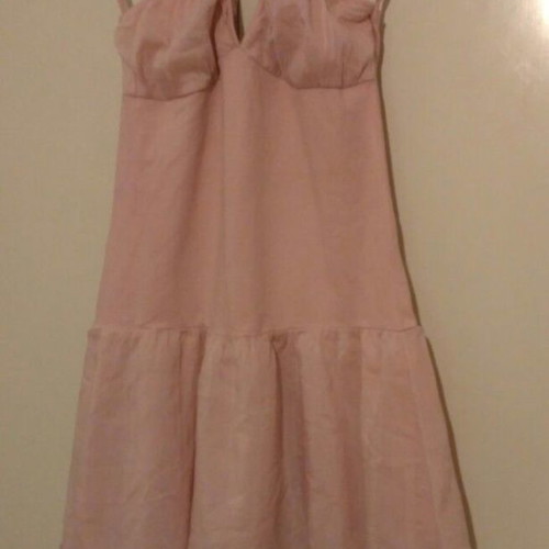 Dress pink with ruffles and open back used, size M, Made in Italy