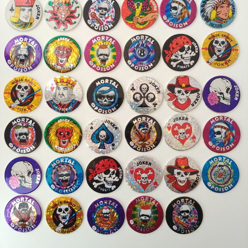 Vintage Joker pogs used, set of 47 from the '90s