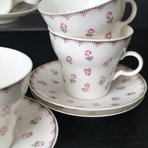 Russian LFZ tea set like new, 6 cups and saucers, porcelain 1970