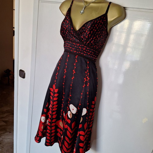 Ted Baker ladies silk dress with ribbon tie back size 3, like new