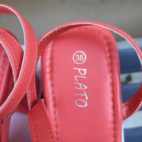 Orange platform sandals new size 38 with thick heel