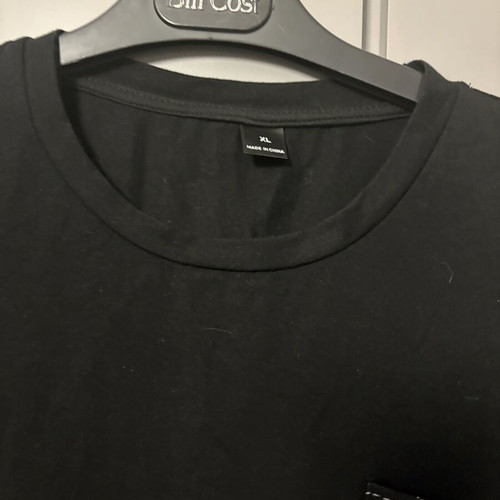 SHEIN men's set XL: black T-shirt with checked pocket & checked shorts