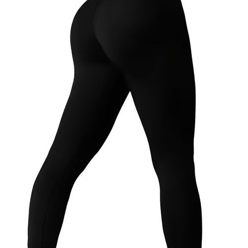 Women's elastic black leggings new, high-waisted for belly control