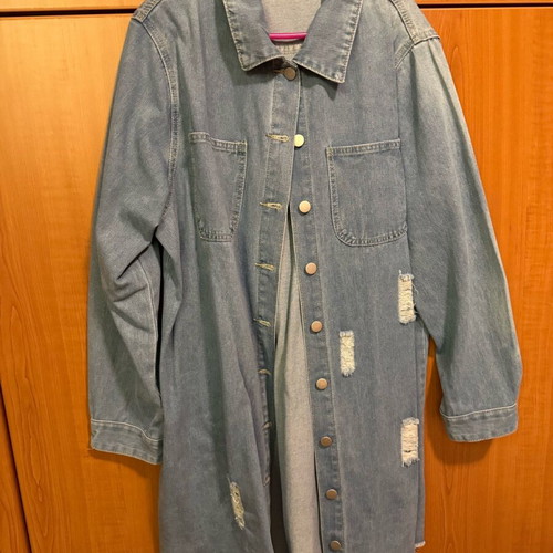 Shein denim long coat blue like new, size XL