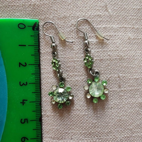 Fo Bijou earrings used, missing rhinestones