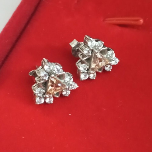 Silver 925 earrings with zircon, like new