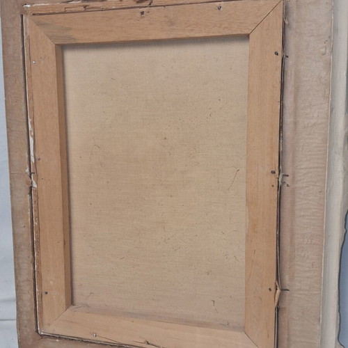 Kostopoulos Old Greek Seascape Oil Painting on Canvas with Embossed Frame