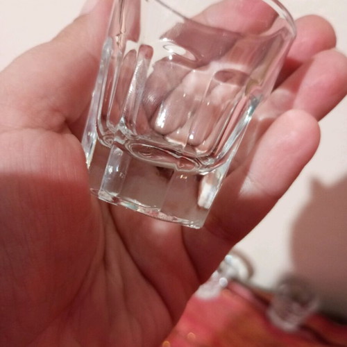 Set of 6 glass shot glasses new, height 5.5 cm