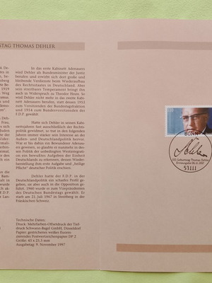 Germany 1997 stamp with Bonn first day cover cancellation