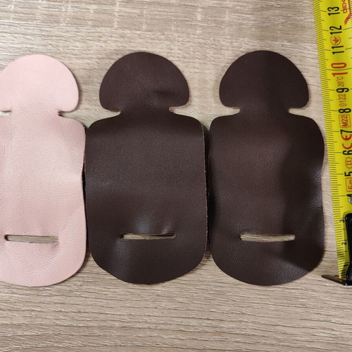 Hermes leather buckle protective covers used, set of three Veau Swift